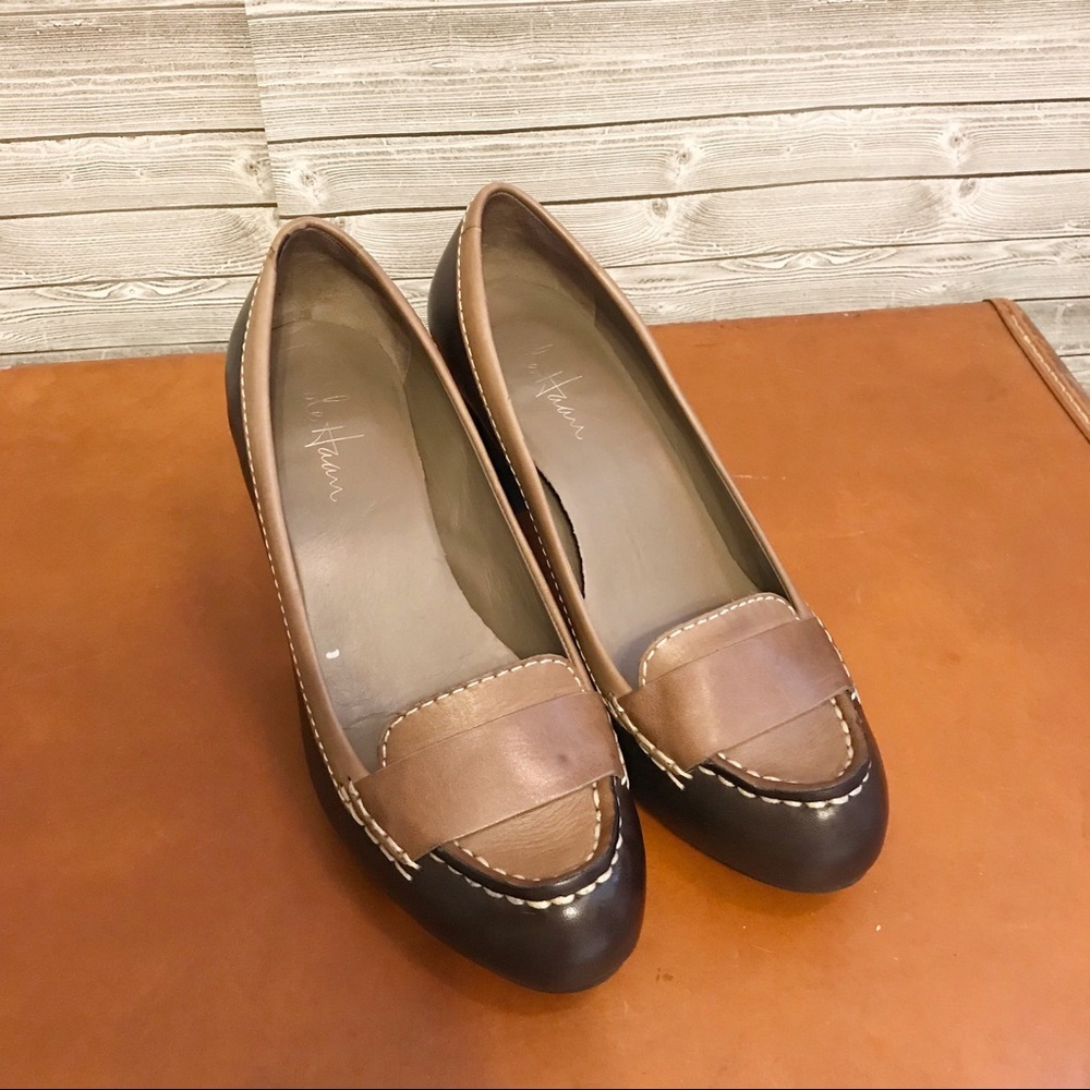 Cole Haan Nike Air Penny 2 Tone Loafer Heels Sz 8